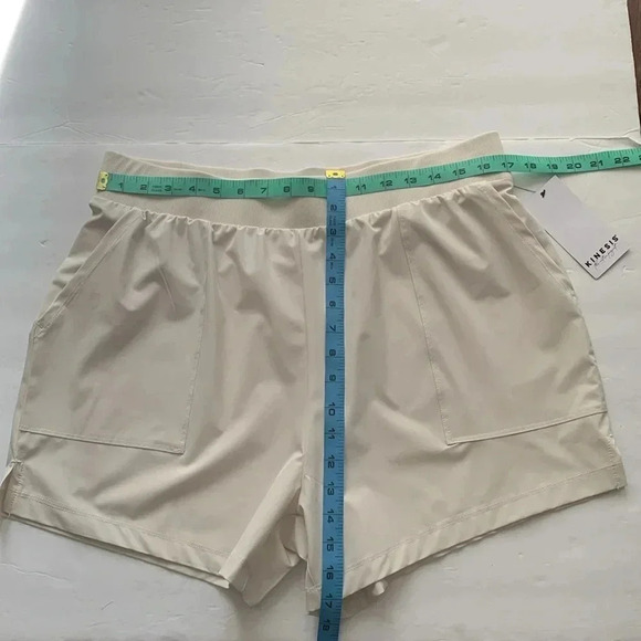 Kinesis High Waisted Athletic Shorts Birch Ivory Women’s Large NWT - Picture 3 of 9